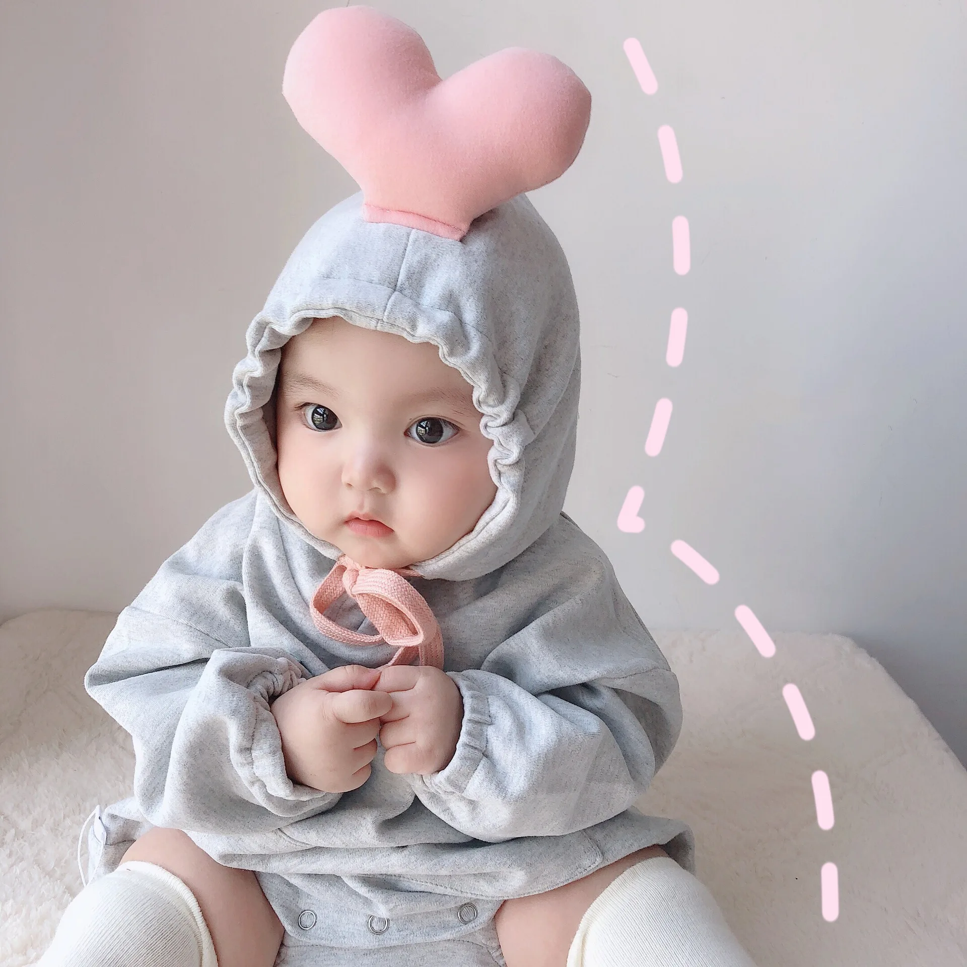 Casual Autumn Newborn Baby Romper Toddler Clothes Love Hooded Long Sleeve Bodysuit Infant Bodysuit Girls OnePieces Boy Jumpsuits