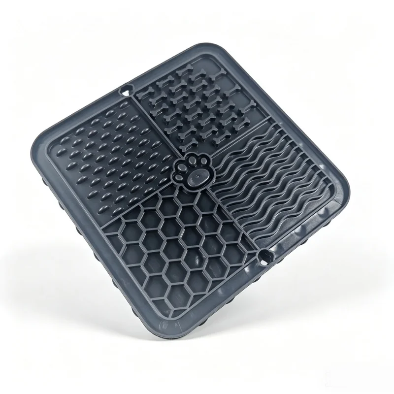 Leckmatte aus lebensmittelechtem Silikon für Haustiere, Slow-Feeder-Pad mit starkem Saugnapf, Anti-Schluck-Futterschale für Hunde, Katzen und Leckerlis – Detail 15