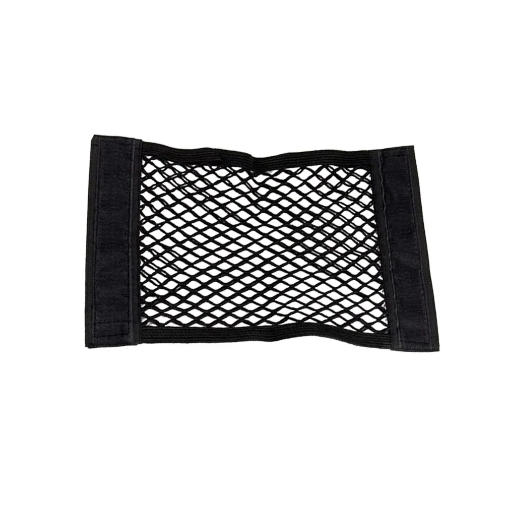 High Density Double Layer Car Seat Back Storage Net Pocket Trunk Mesh Bag Elastic Polyester Mesh Organizer for Safe Debris