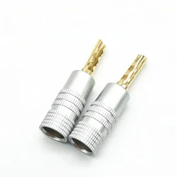 4PCS Banana Plug 24K Gold Plated Copper BFA 4mm Banana Connector Male Speaker Plug