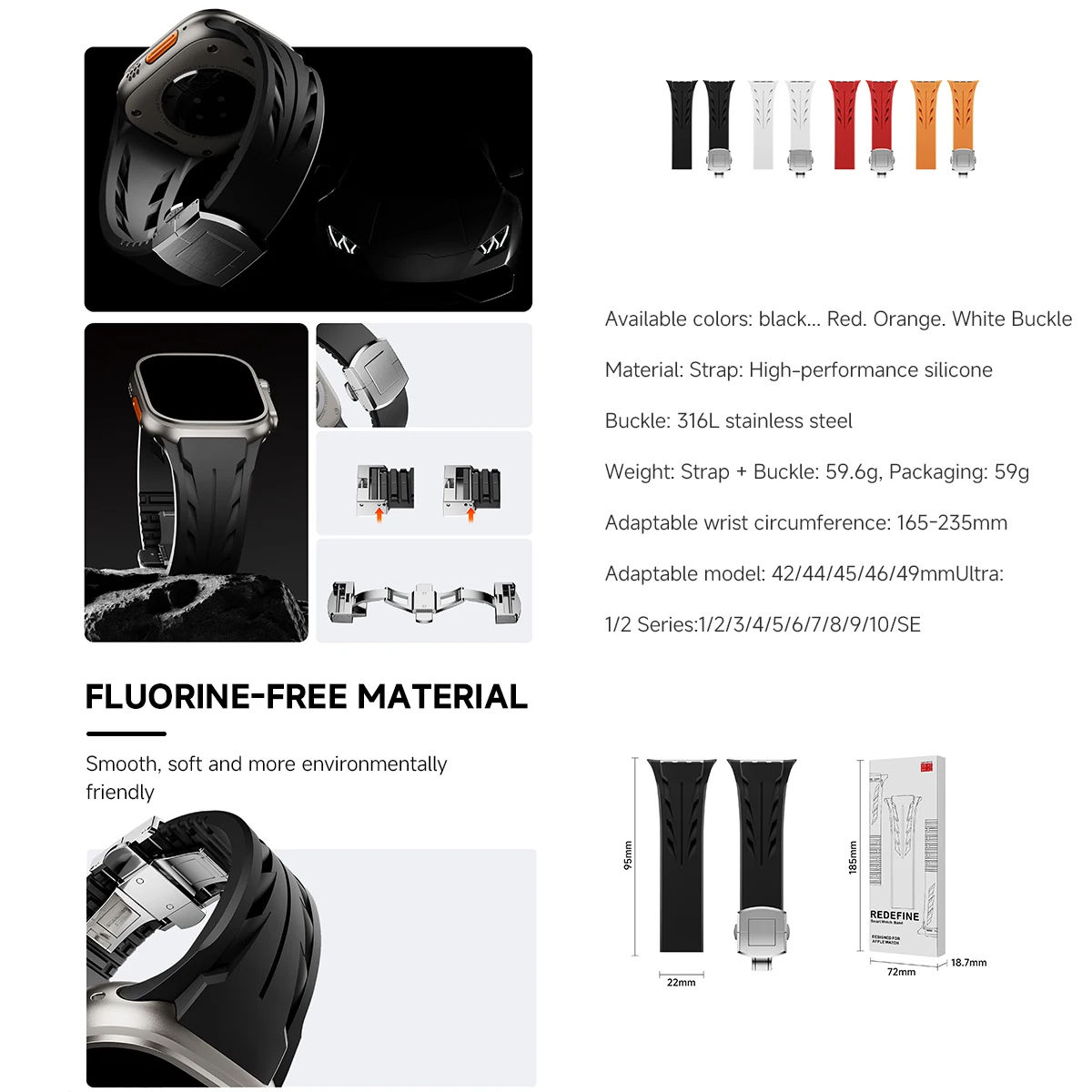 애플워치 울트라 실리콘 컷 투 사이즈 밴드 45mm 44mm 42mm 프리미엄 브레이슬릿 (아이워치 울트라 2 1 49mm 시리즈 9 8 7 SE 6 5 4 호환)