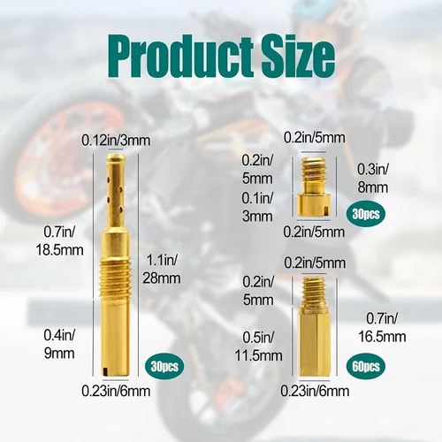 Imagen 2 del producto Kit de carburador principal de 40 y 120 piezas, incluye 90 chorros principales de piezas y 30 piezas de chorro piloto lento para PWK CVK PE Keihin OKO Carb KOSO pohini