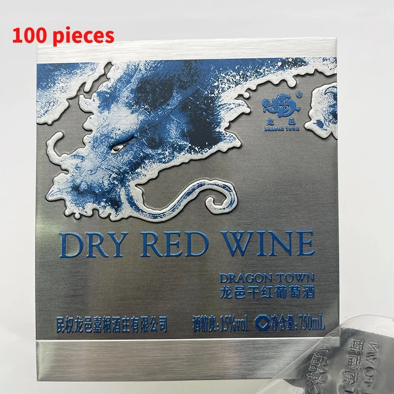 

10 0.Zhang. custom. custom aluminum self adhesive sticker metal labels foil 3D embossed sticker wine label