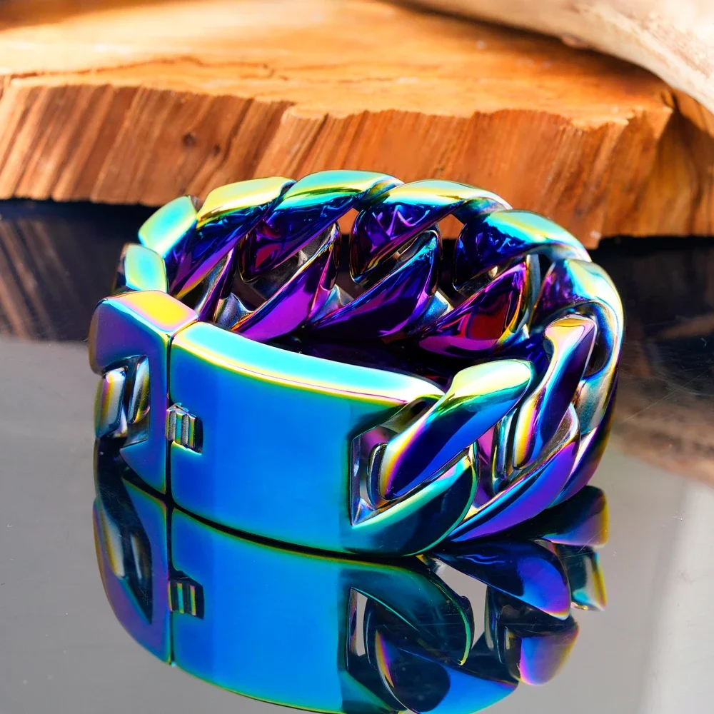 

Gothic Accessories High-quality Titanium Steel Bracelet, Powerful Men's Cuban Chain Fathers Day Gifts Free Shipping