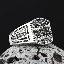 Wholesale Price Classic Men's Ring Fashion Metal Black Stone Punk Rings for Men Engagement Wedding Luxury Jewelry
