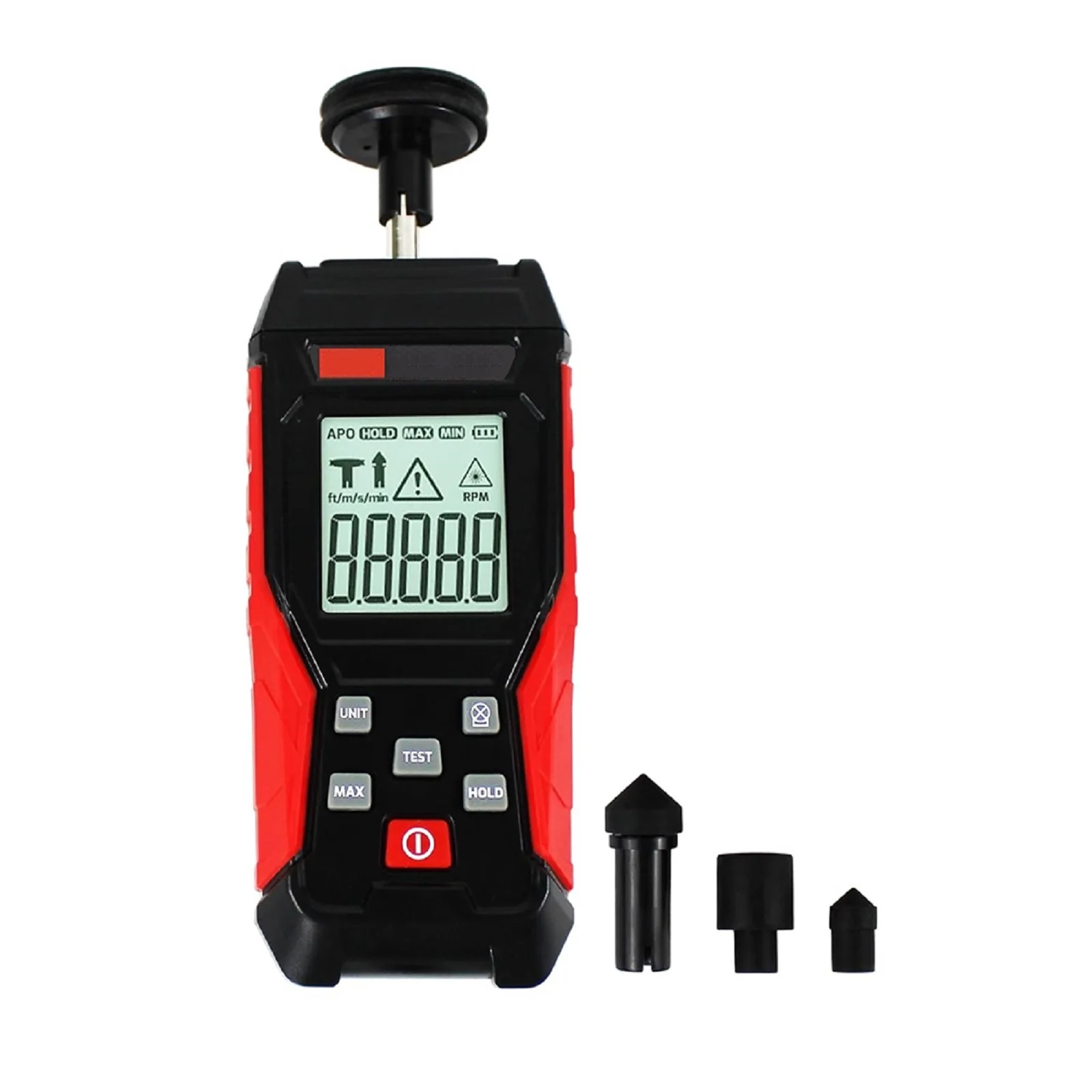 For Gear For Motor Industrial Tachometer Contact Tachometer Black Red LED Backlit Tachometer Display Anemometer Easy To Use