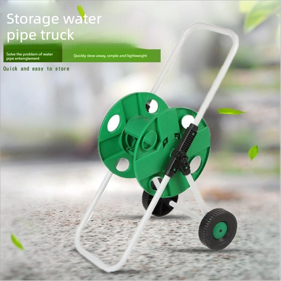 

Roll Up Hose Reel Hand Push Pulley Roll Up Hose Reel Quick Receiver Household Car Wash Machine Water Pipe Storage Rack