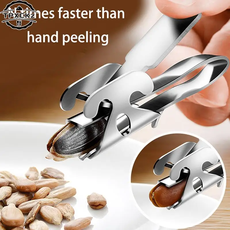 Stainless Steel Nut Sheller Peanut Pincers Melon Seeds Opener Pistachio Sunflower Seeds Peeler Walnut Plier Clamp Kitchen Tools