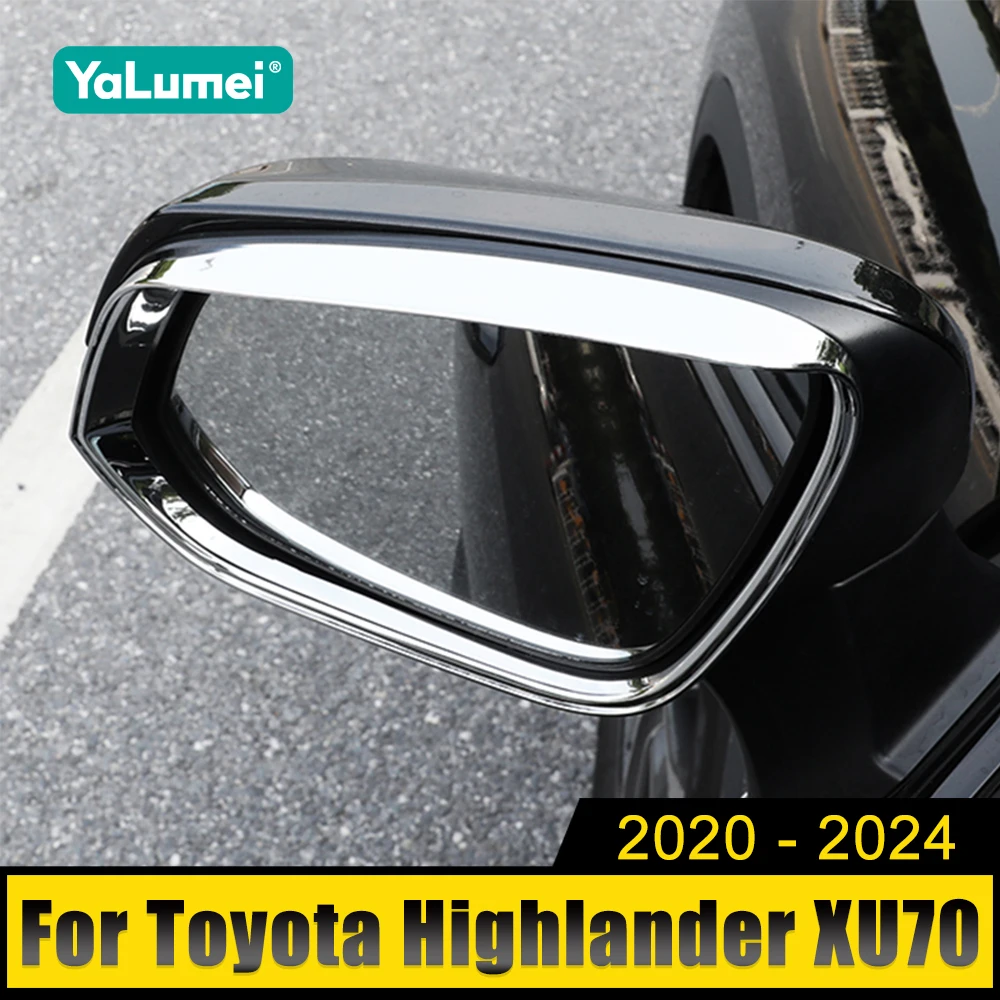 

Для Toyota Highlander XU70 2020 2021 2022 2023 2024 гибридное ABS автомобильное зеркало заднего вида для бровей непромокаемая защита от дождя накладки