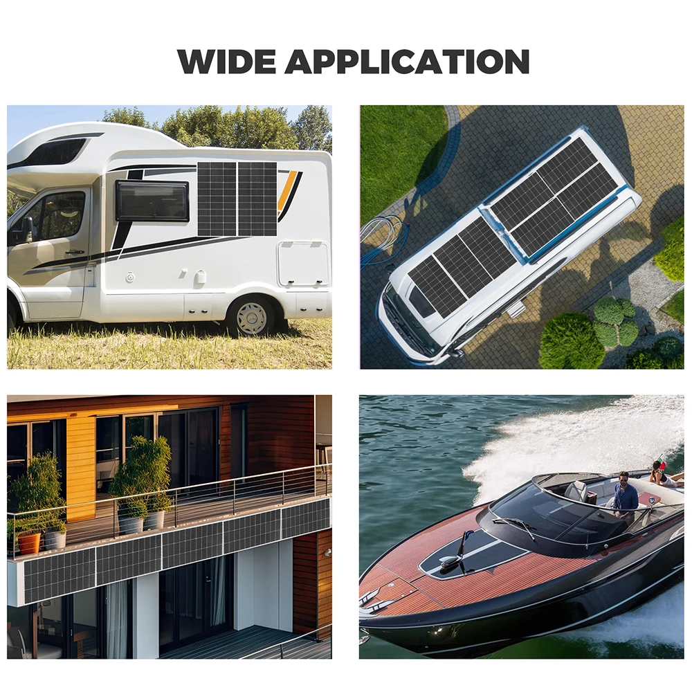 120W Flexible Solar Panel 18V OR Glass Solar Battery Charger Monocrystalline Cell Power Generator for 12V Battery RV camping Car