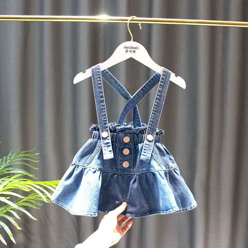 Camisa jeans infantil, conjunto de 2 peças, roupas de bebê, edição coreana, nova moda, primavera e outono