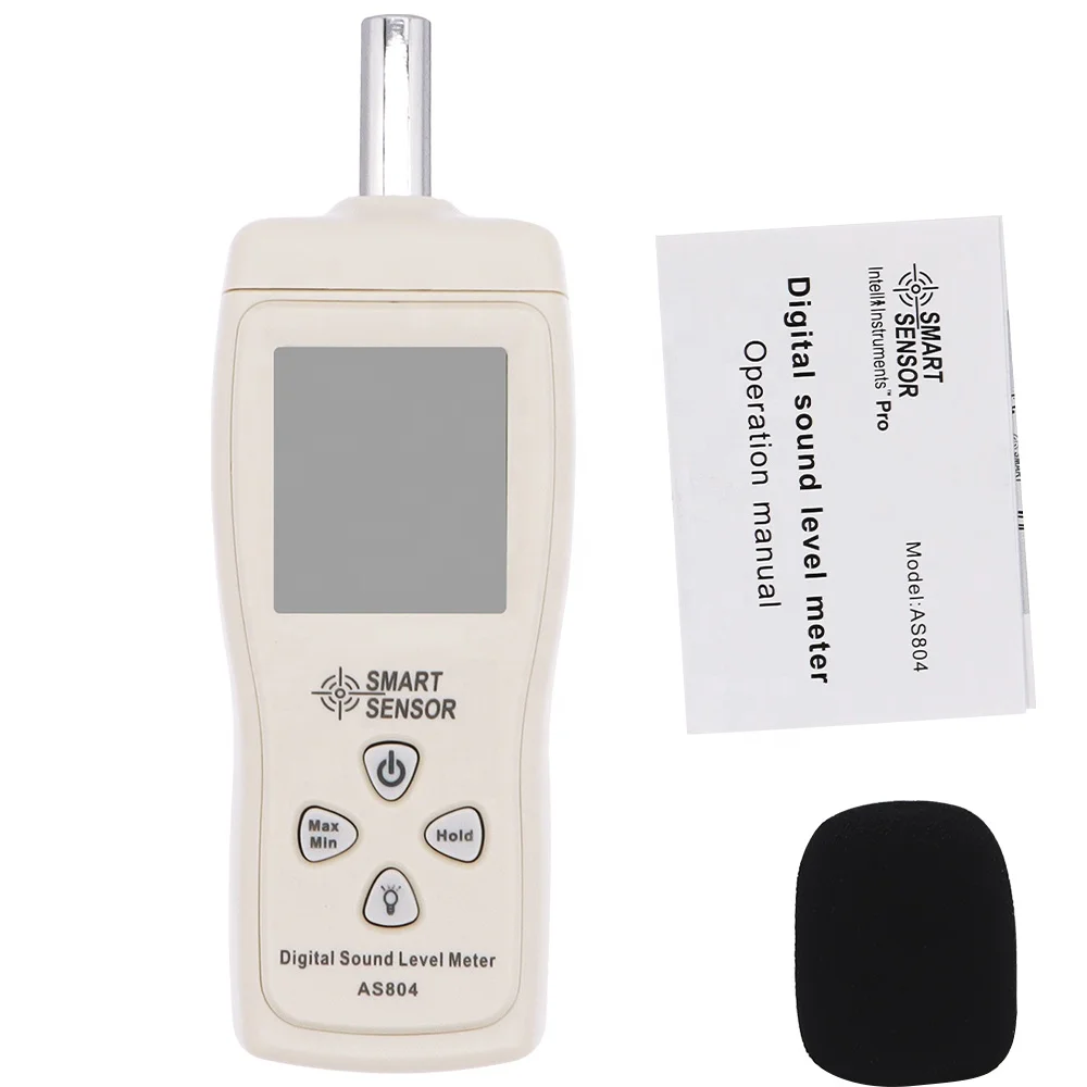 Smart Sensor AS804 Digital Sound Level Meter 30-130dBA Noise Monitoring Decibel Analyzer Portable Noise Meter for Library Office