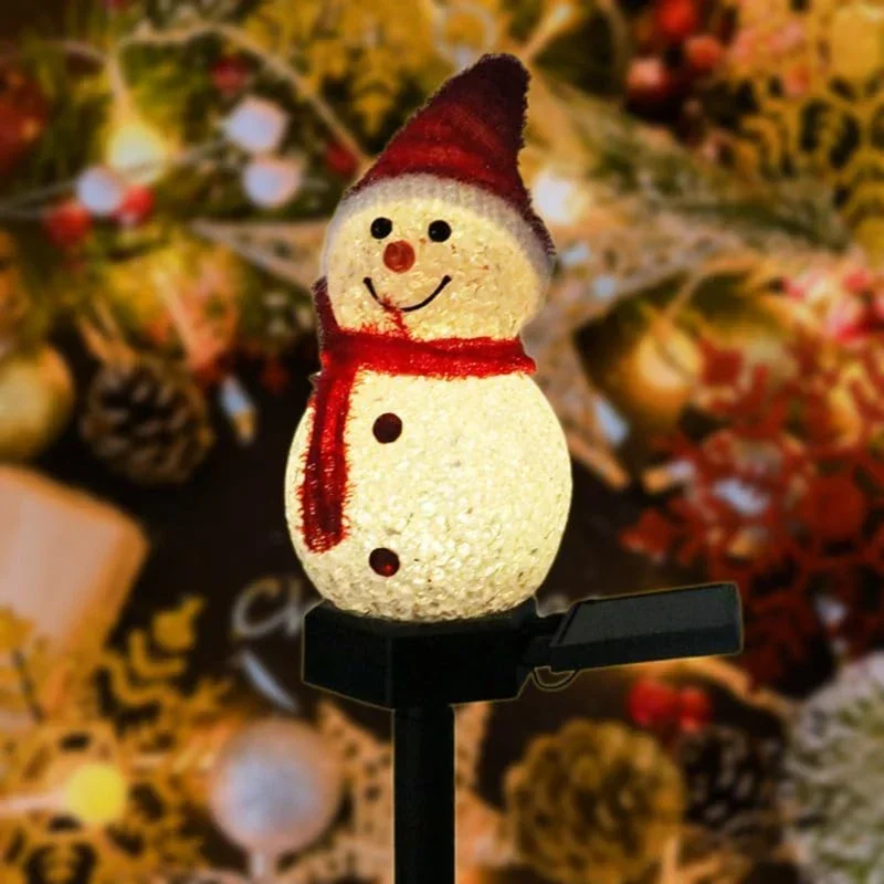 Christmas Garden Stake Lights Solar Lamp, Snowman Outdoor Waterproof LED for Yard Patio Lawn Pathway Xmas Holiday Home Decor