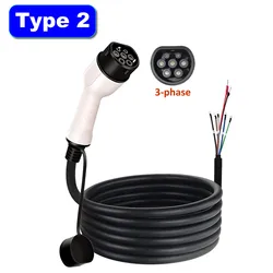 JIGU Type 2 Charging Cable for Electric Vehicle Charger 11kw 22KW Copper Cable for EV Charger Electric vehicle charging cable