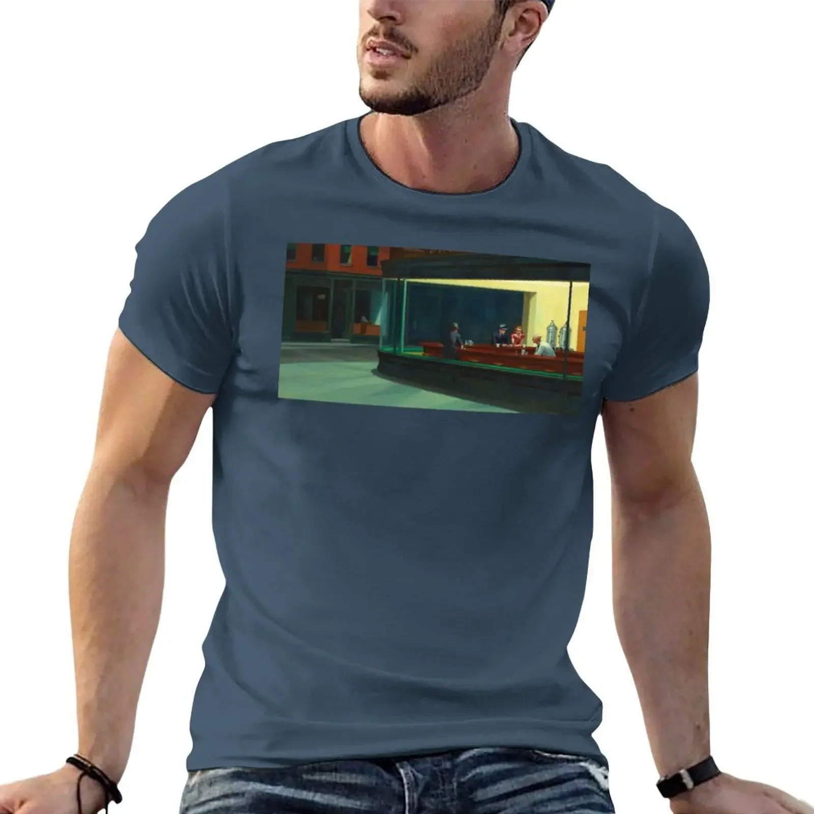 Edward Hopper - Nighthawks T-Shirt quick drying aesthetic clothes designer t shirt men