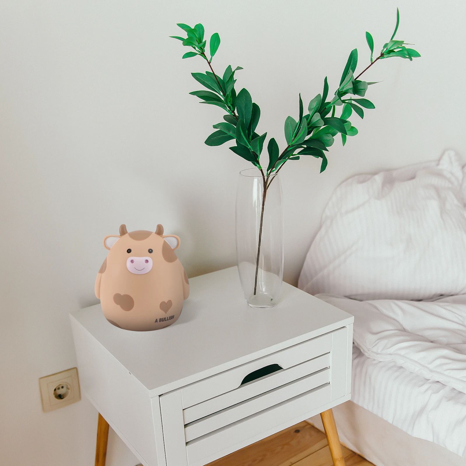 1개 어린이 저금통 소 모양 동전 저금통 재미있는 돈 보관함 소년 소녀 새해 선물 데스크탑 장식품 카키색