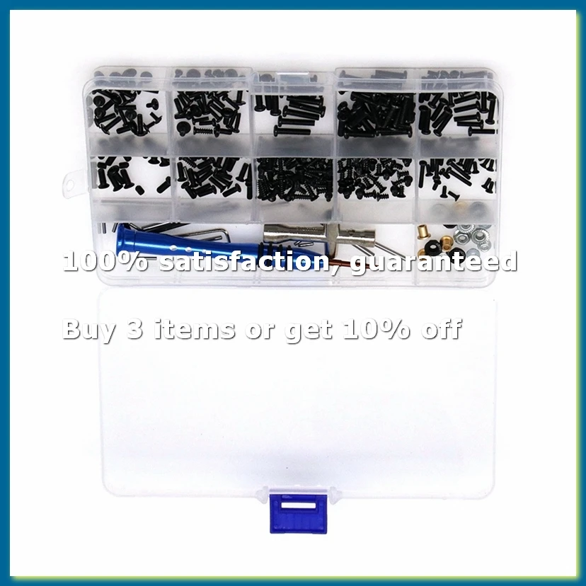 4pack X((M2 M2.5 M3 Screw Fastener Kit Tool Box for 144001 144010 124007 124016 124017 124018 124019 RC Car Spare Parts)