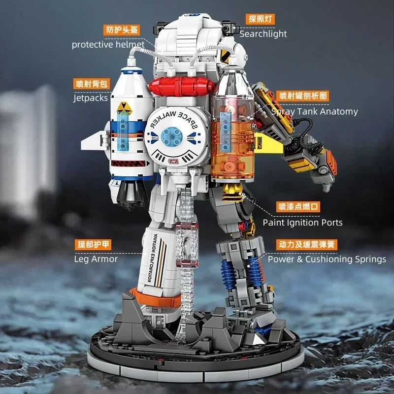 Briques de construction d'astronautes d'aventure spatiale créative, modèle de Robot, figurine d'action, jouet éducatif DIY, cadeau pour enfants