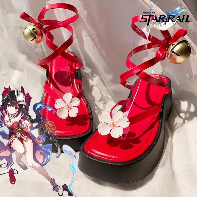 Game Honkai:Star Rail Sparkle Cosplay Shoes Adult Women PU Leather Flat Shoe Costume Accessory Halloween Party Foot Boots Prop