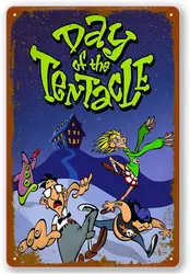 Retro Metal Sign -Quest For Lucasarts Day Of The Tentacle Poster Bar Club Wall Cafe Living Room Art Decoration 8X12 Inches