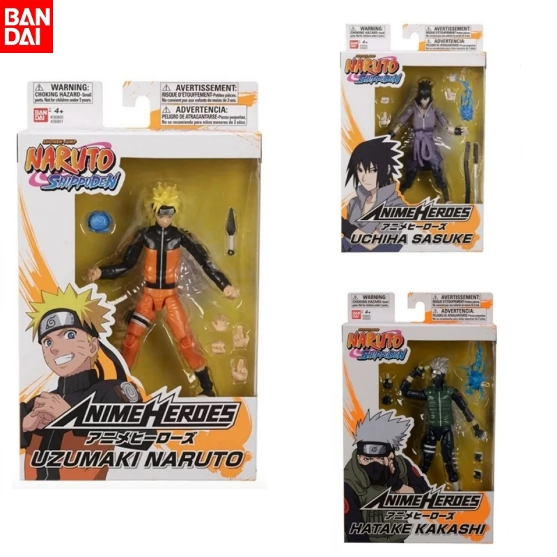 

BANDAI Original NARUTO Uzumaki Naruto Uchiha Sasuke Hatake Kakashi joints Movable Anime Action Figures Toys For Boys Girls Gift