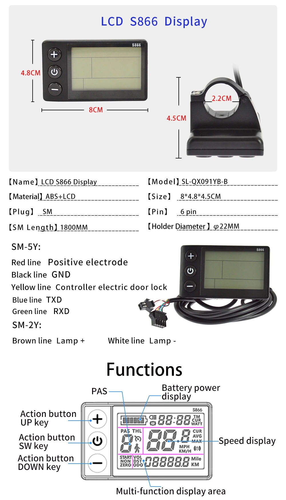 2026 - 18A Elektrofahrrad-Kit Motor Bürstenloser Controller 36V/48V/60V 350-450W Multi-Style LCD-Instrument Intelligente Steuerung – Detail 4