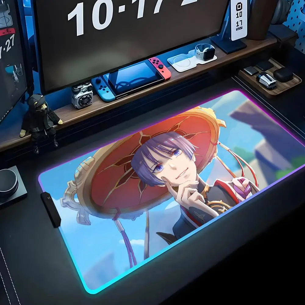 

scaramouche Mouse Pad RGB Gaming Mousepad Big LED Pad PC Desk Mat Luminous Mouse Pad Large Keyboard Mats Table Rug With Backlit