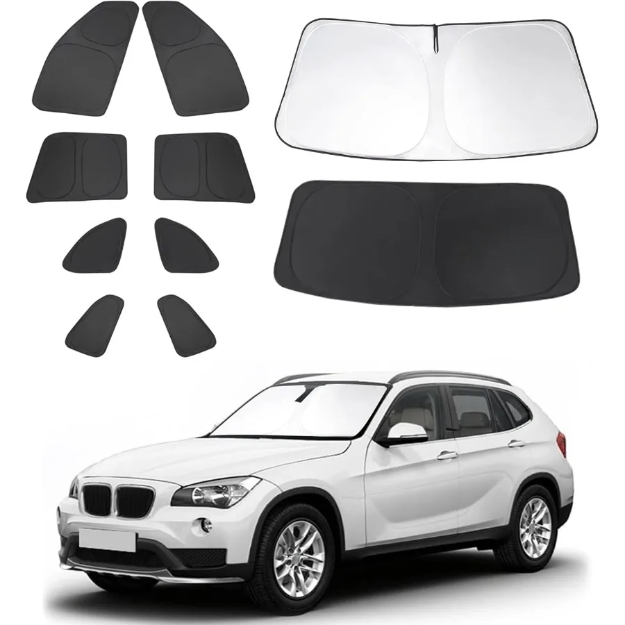 

10 шт. солнцезащитный козырек на лобовое стекло на заказ, подходит для 20112015 BMW X1 E84, аксессуары, складной солнцезащитный козырек, боковая крышка заднего окна, полный S