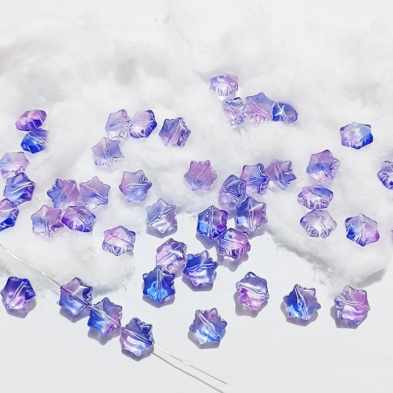 20 sztuk/partia 12MM czeski Lampwork kryształowe koraliki kształt płatka śniegu szklany koralik dystansowy do tworzenia biżuterii Diy naszyjnik akcesoria do bransoletki