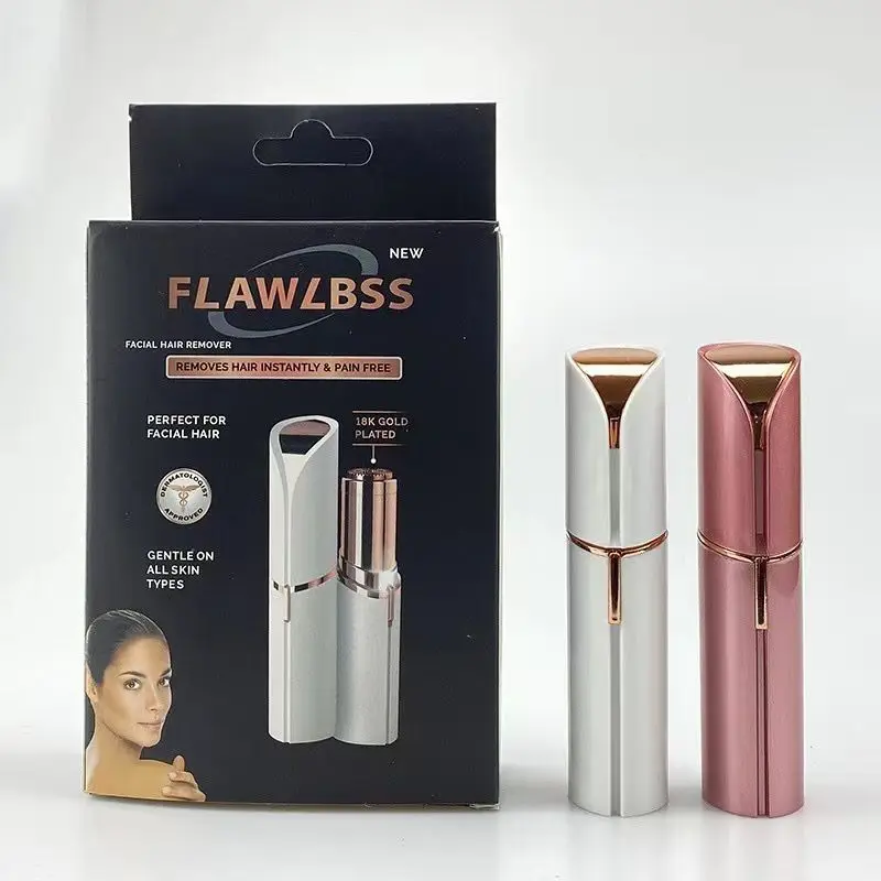 Electric Eyebrow Trimmer Lipstick Women's Eyebrow Trimmer Rechargeable Shaver Hair Remover Automatic Eyebrow Trimmer Shaver