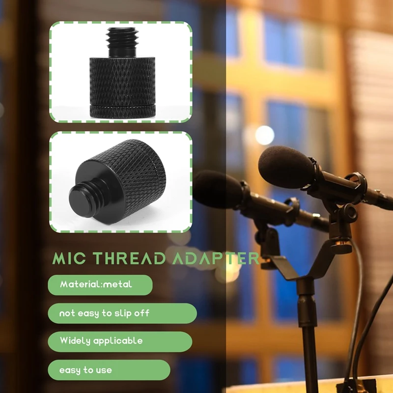 8 Pcs Mic Thread Adapter Set 5/8 Female To 3/8 Male And 3/8 Female To 5/8 Male Screw Adapter Thread For Micr Stand Mount