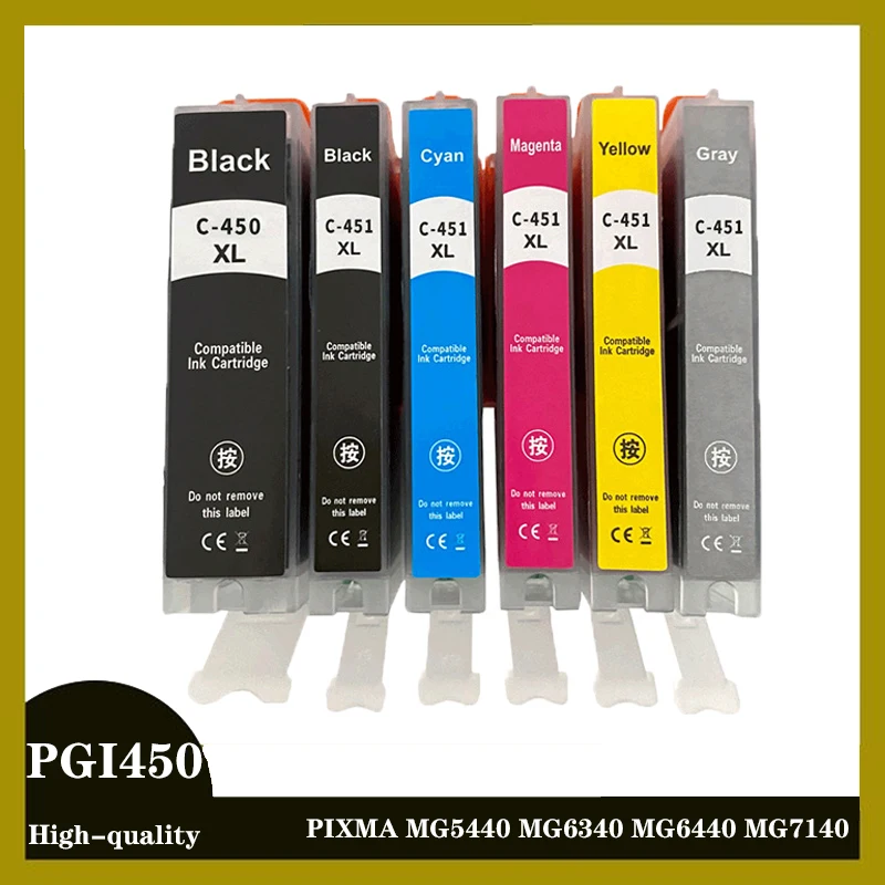 PGI-450 CLI-451 Compatible ink Cartridge BK C M Y GY for Canon PIXMA MG6340 MG7140 iP8740 MG7540 MG5540 IP7240 printer