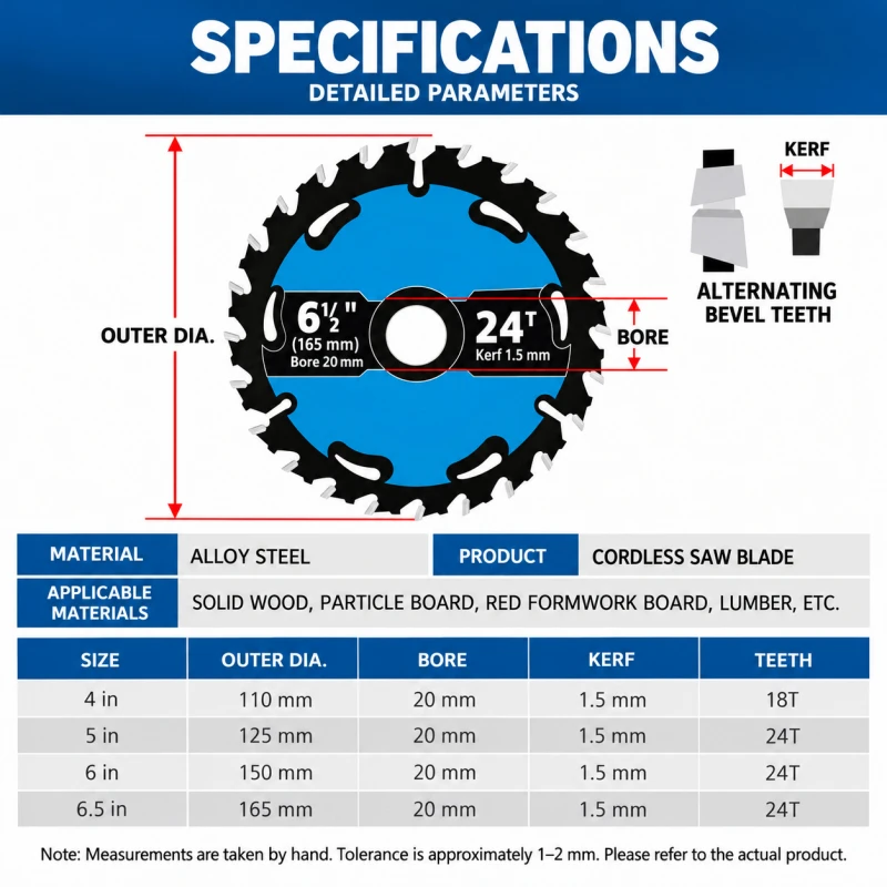 Circular Saw Blades 4/5/5.5/6/6.5 Inch YG8 Carbide Tipped for Woodworking Wood Cutting Cordless Saw