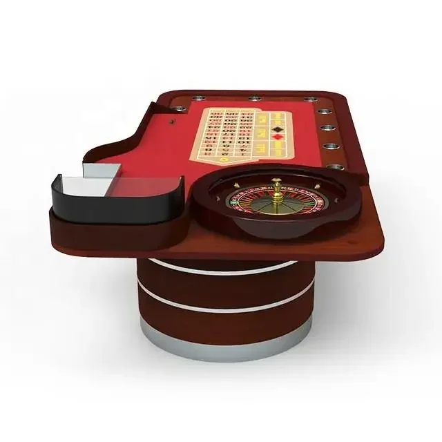 Mesa de pôquer de jogo de cassino estilo europeu vermelho de 110 polegadas mesa de roda de roleta profissional