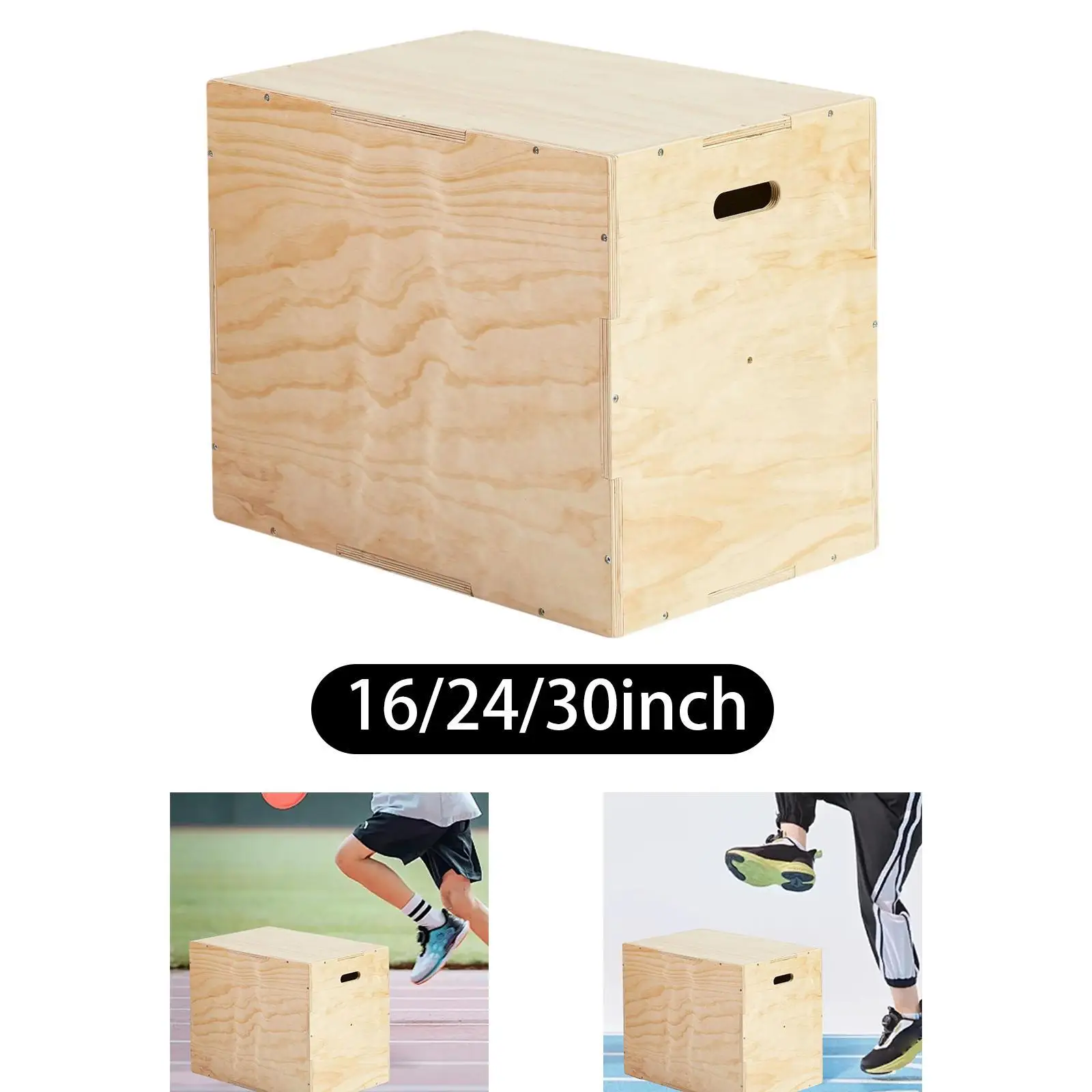 

Wooden Plyo Box Multifunctional Plyometric Box for Fitness Dips Home Gym