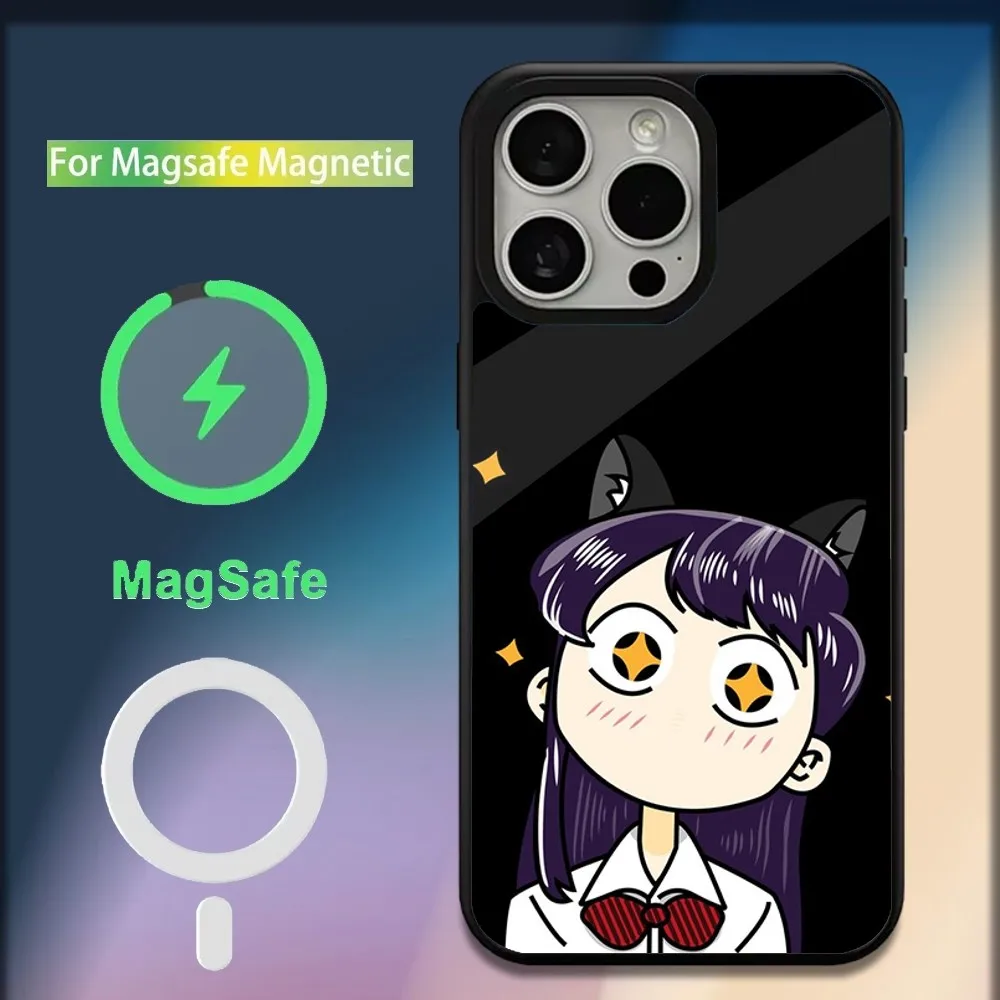 Anime K-Komi Shouko Phone Case For iPhone 16,15,14,13,12,11,Plus,Pro,Max,Mini Magsafe Magnetic Wireless Charging