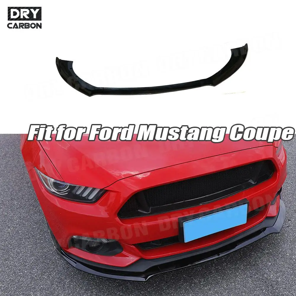 

3Pcs/Set Black Front Bumper Lip Spoiler Aprons for Ford Mustang Coupe 2015 2016 2017 Head Bumper Chin Car Accessories