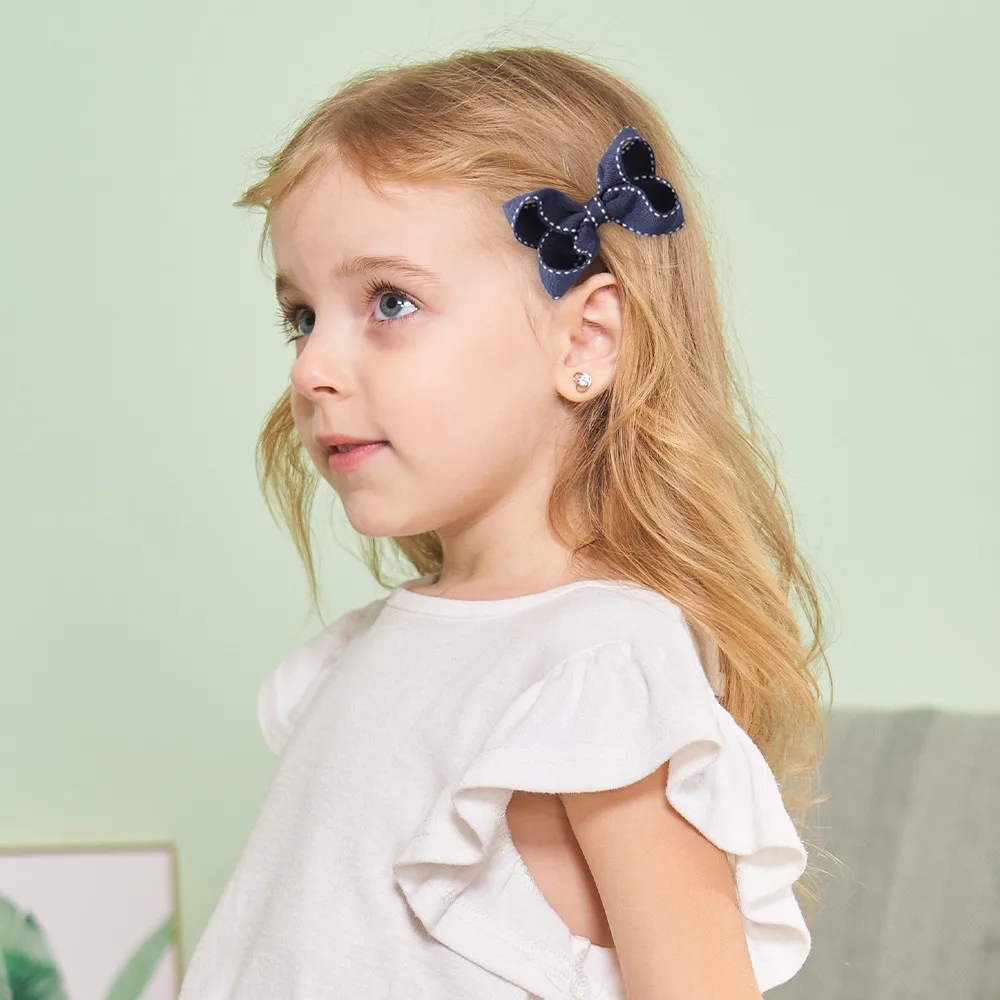 JOLLYPASS 1/2pcs Navy Blue Bow Hairclip Hair Rope Combination Set High Quality Ribbon Hair Accessories Girls' School Headwear - view 5