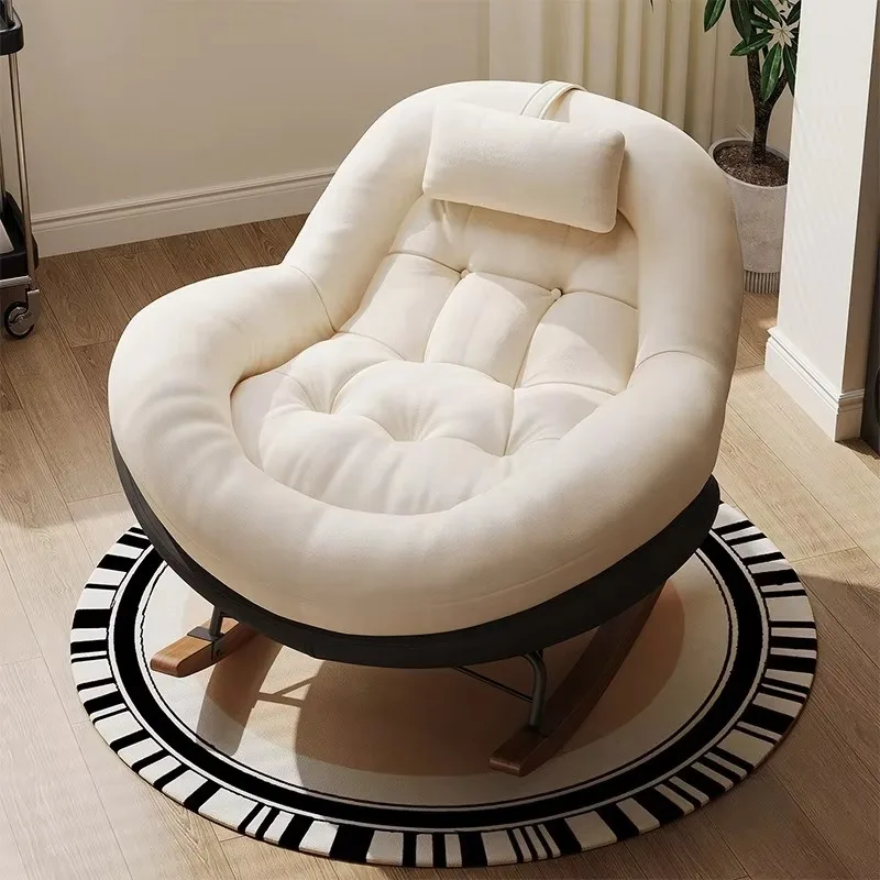 Soft Rocking Chair Single Sleeping Swing Sofa Firm Cotton Filled Chaise Backrest Lounge Casual Balcony Living Room Furniture