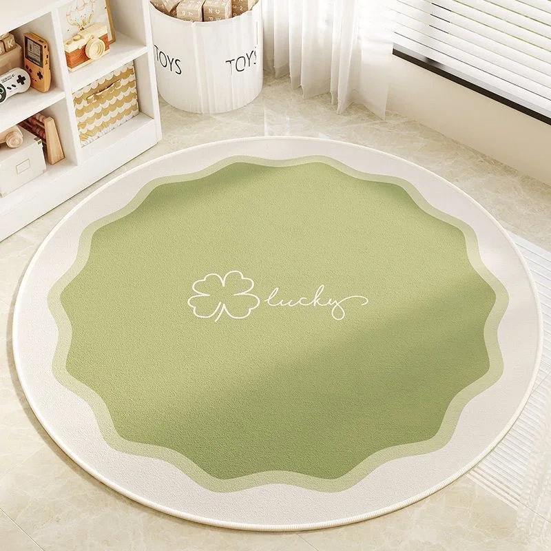 

Круглый ковер, коврик для спальни с мультяшными животными, для детской комнаты, зоны для чтения, кресло-качалка, круглый коврик, легко чистится