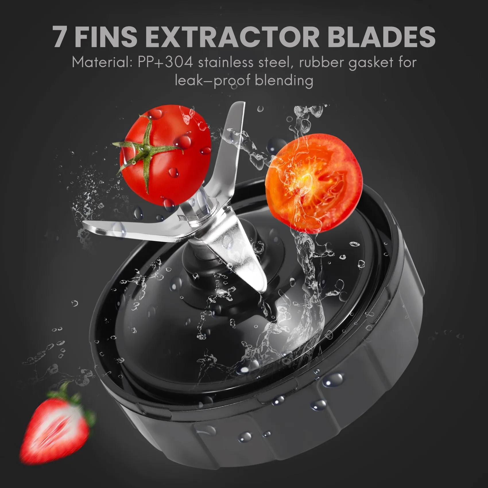 A06P-2Pcs 7 FINS Extractor Blades Replacement Part Bottom Blade for Nutri Ninja Auto IQ BL642 NN102 BL2013