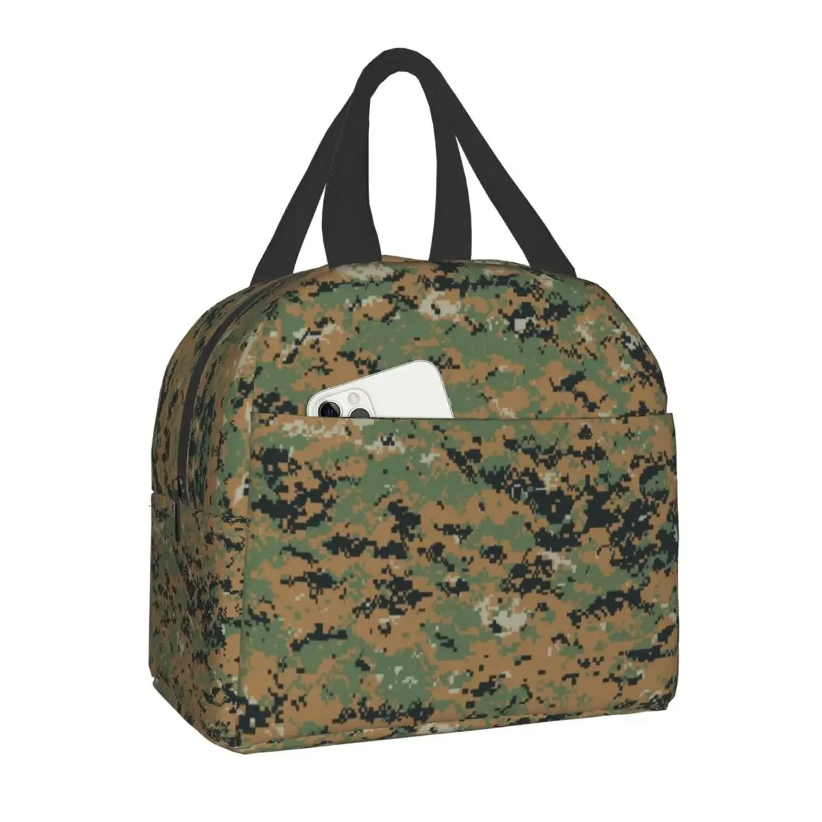 Marpat  Army Camo Insulated Lunch Bag Waterproof Woodland Camouflage Cooler Thermal Bento Box Office Picnic Travel Bags