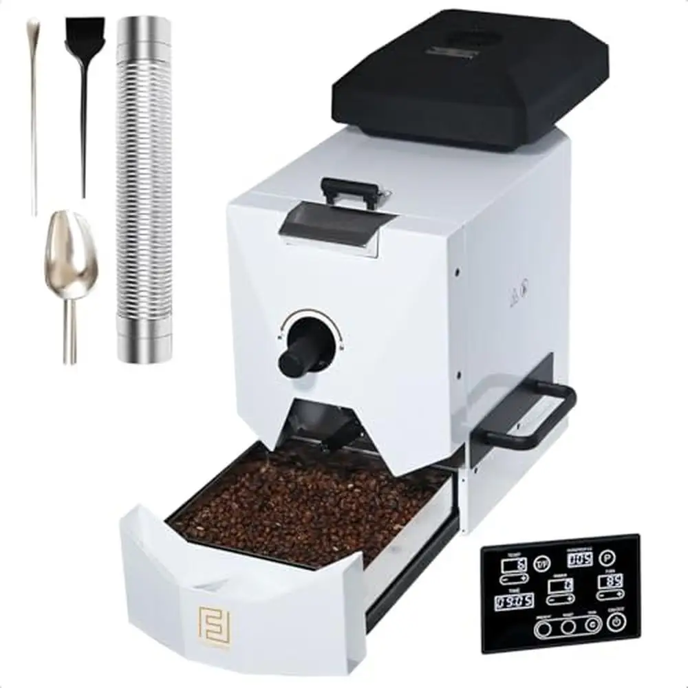 Electric Coffee Bean Roaster Drum Machine 500g Home Commercial Smokeless Baking System Advanced Temperature Control Intelligent