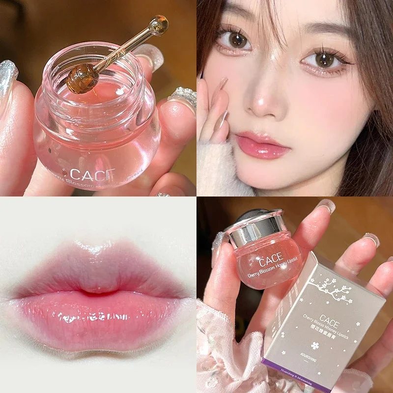 

Cherry Blossom Honey Moisturizing Lipstick Moisturizing Locking Water Rejuvenating Skin Fading Lip Pattern Non-sticky Lip Oil