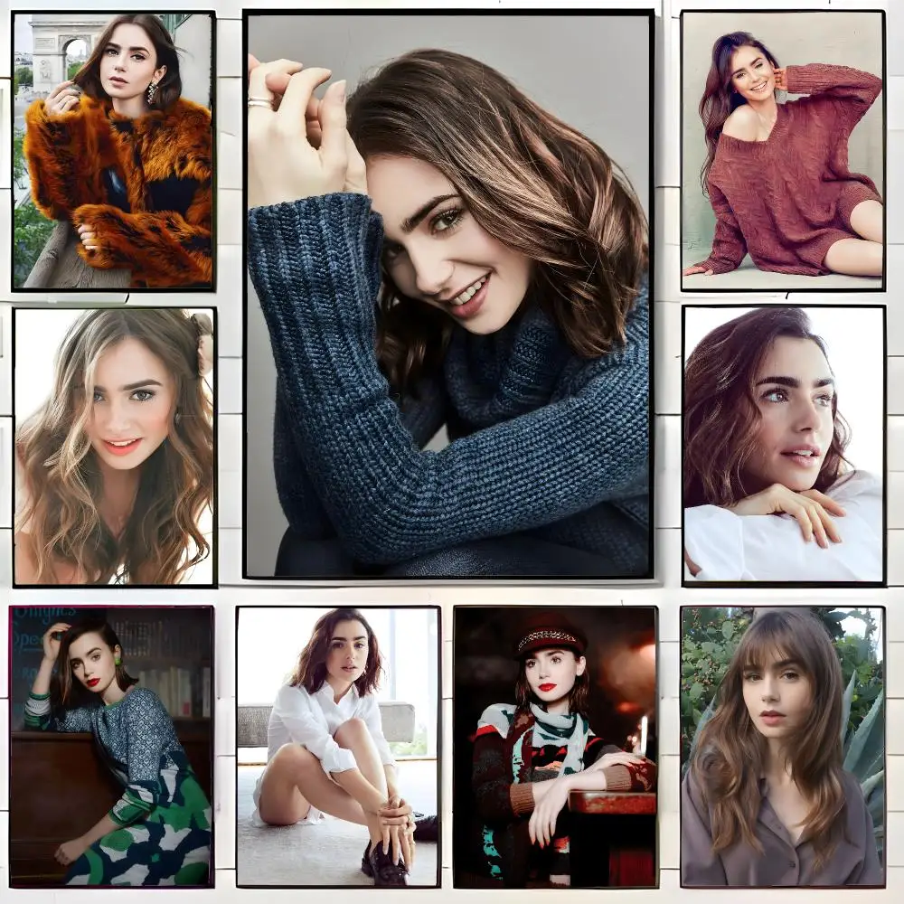 Elegant Actress L-Lily Collins Poster Wall Art Print Decorative Mural Home Decor Gift Unframed