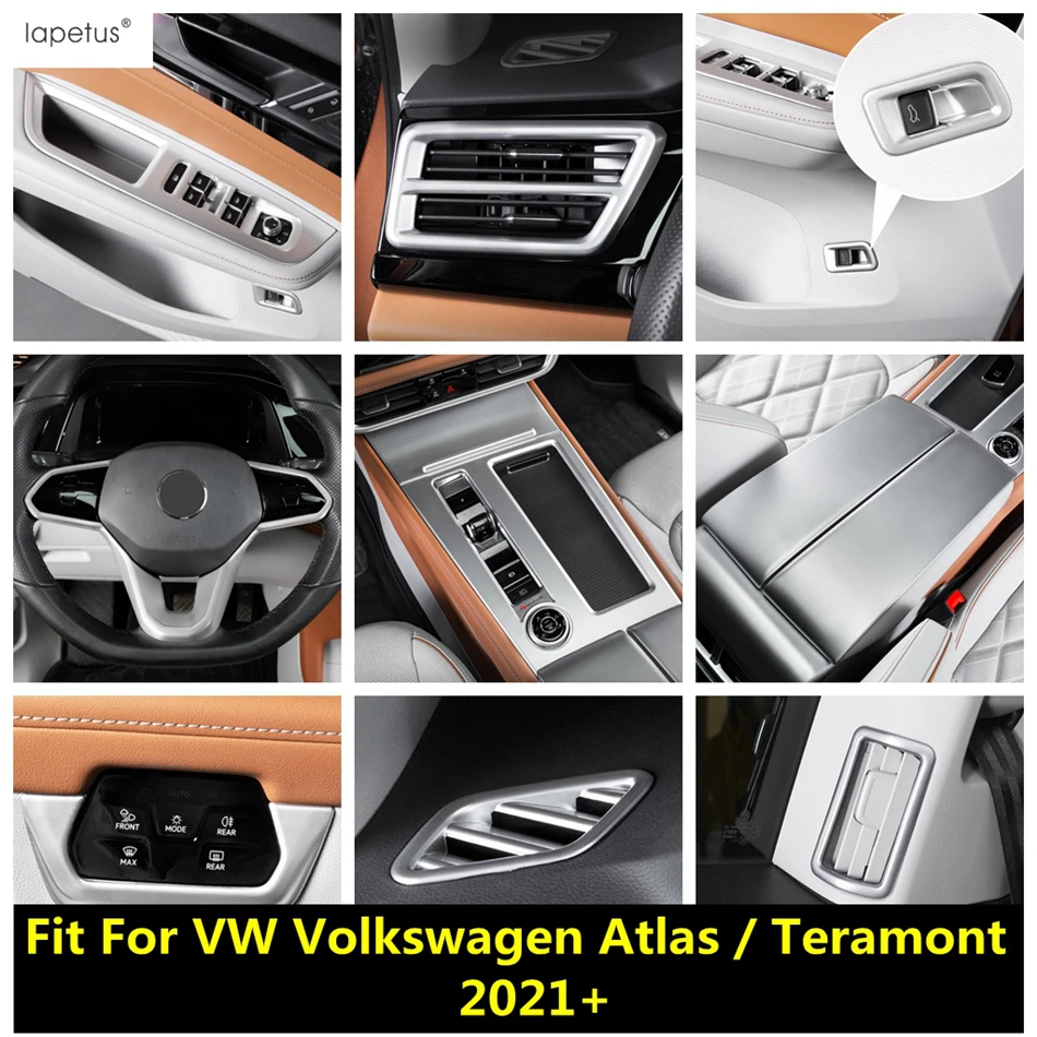 

Accessories Interior For VW Volkswagen Atlas / Teramont 2021 2022 Dashboard AC Air Vent Wheel Gear Panel Window Lift Cover Trim