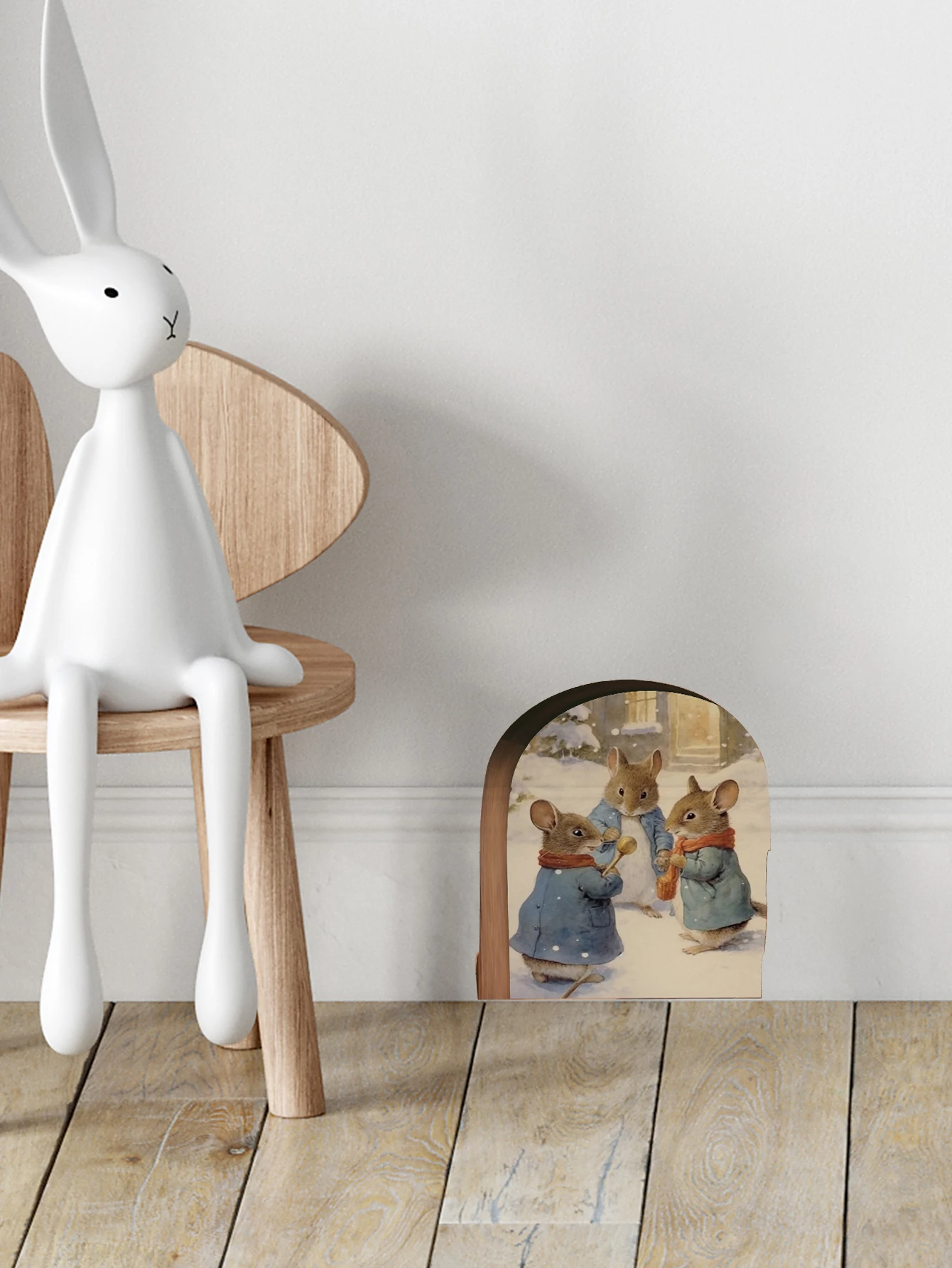 1PC, Cute Mouse Hole Sticker, Free Sticker Home Decoration Waterproof and Moisture-Proof Self-Adhesive Glue-Free Size: 3.74x3.94