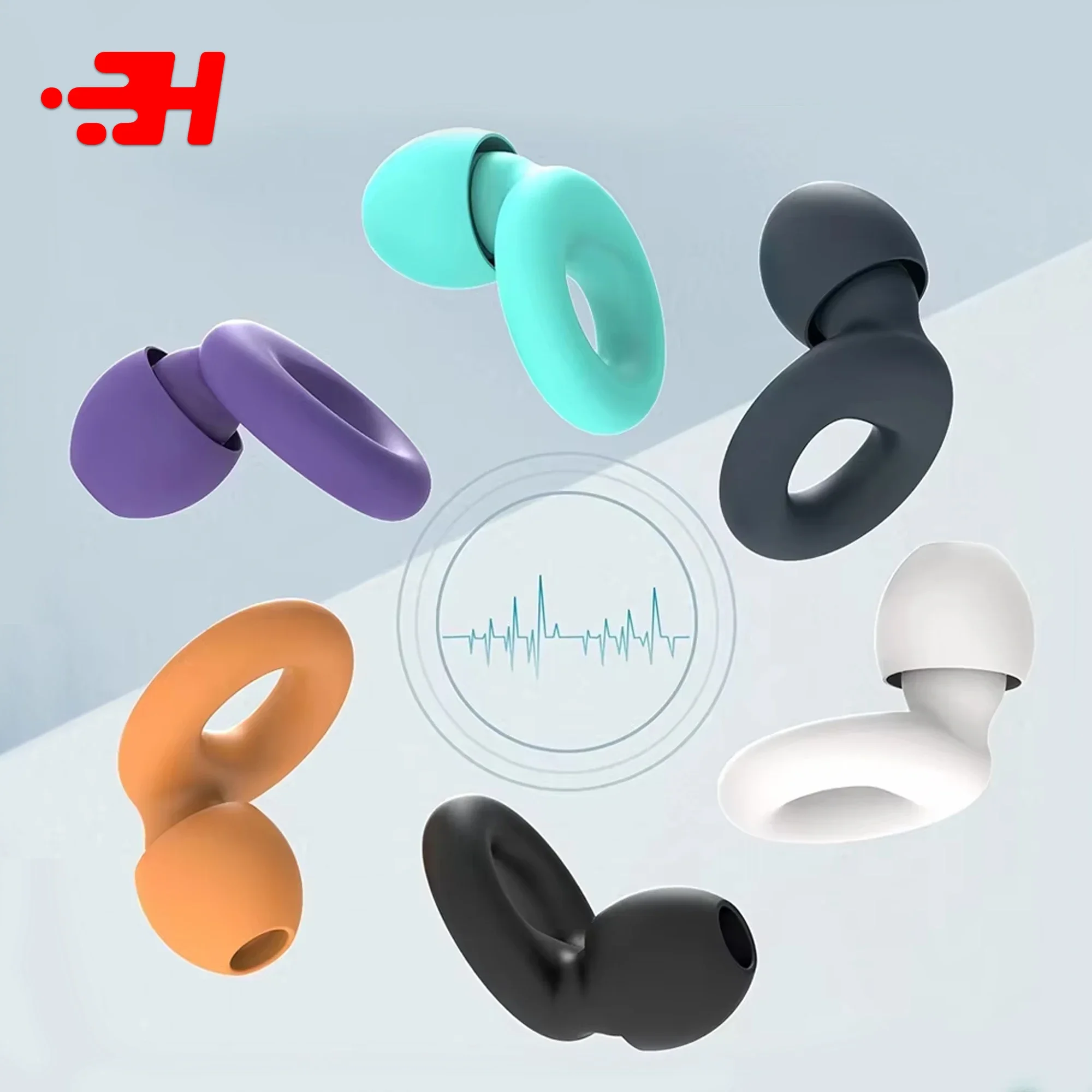Super Soft Silicone Ear Plugs for Sleep,Swim, Work– Reusable  Hearing Protection for Noise Reduction 8 Ear Tips in XS/S/M/L
