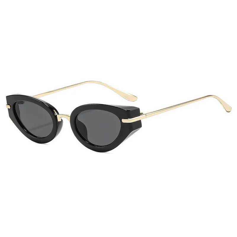 Personality fashionable cat eye modelling thick frame sunglasses men and women go out sunshade glasses