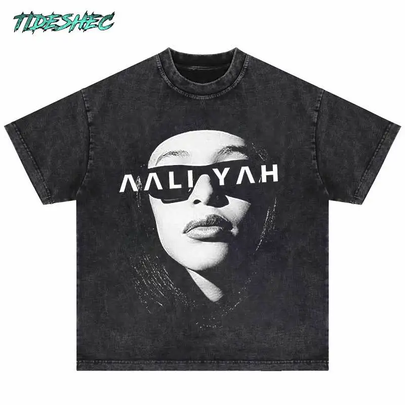 Hip Hop Streetwear Men T-shirt Female Portrait Graphic Print Tshirt Harajuku Oversize Vintage Men Casual Cotton DTG Print Tshirt